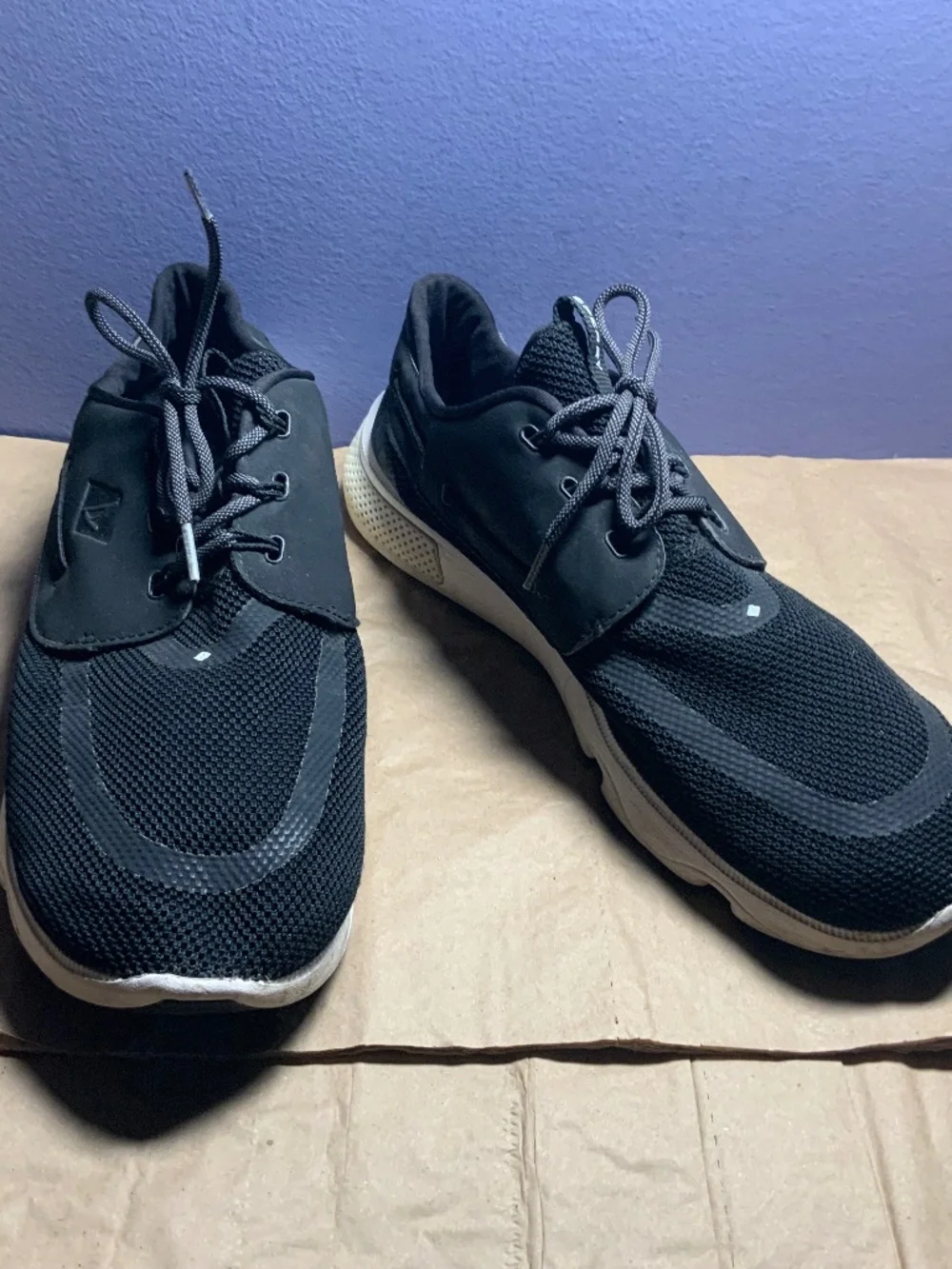 Sperry 7 Seas 3 Eye black boat shoe sneakers sz 13 M